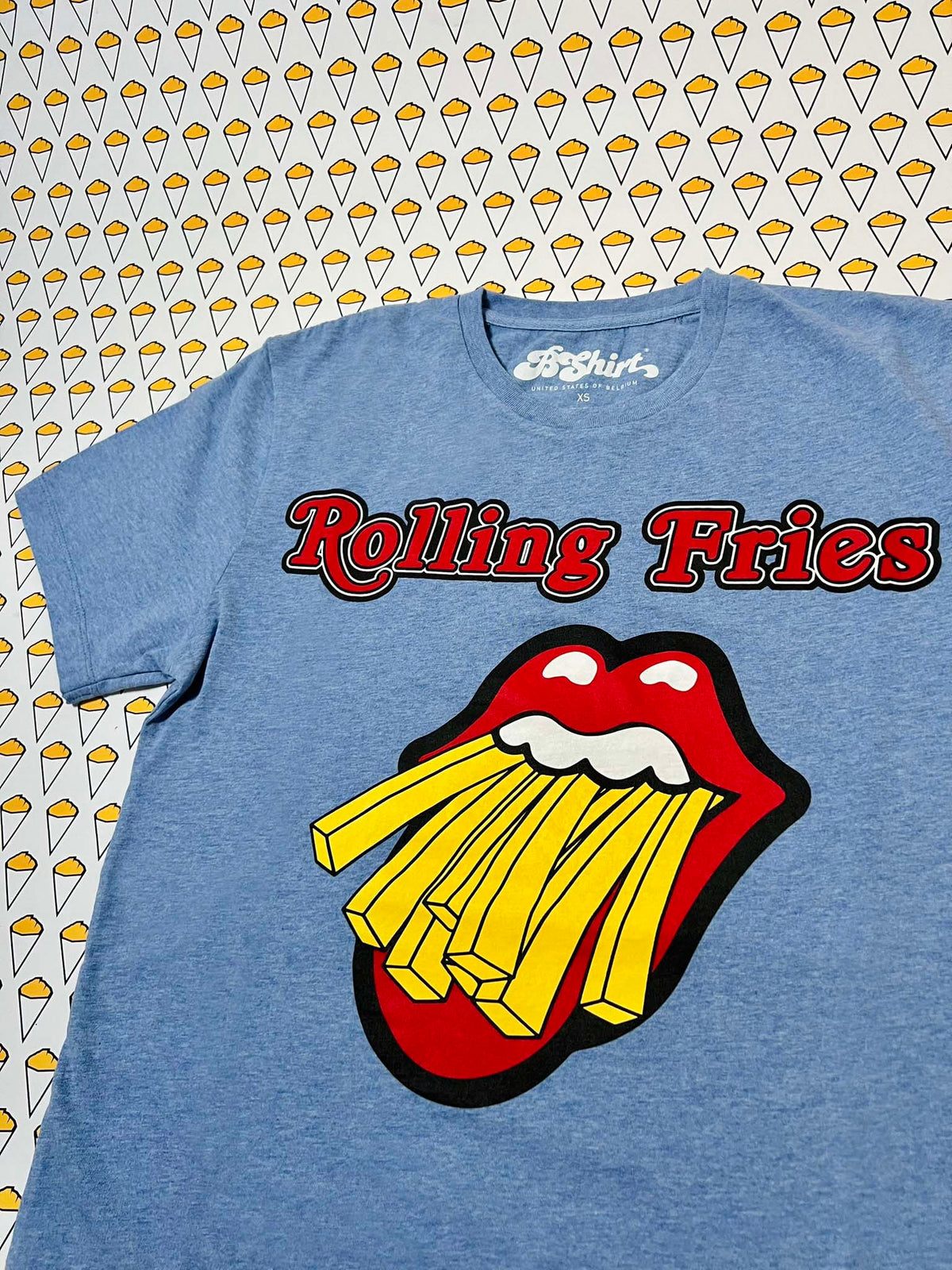 T-shirt Rolling Fries | Bleu chiné