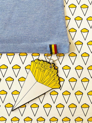 T-shirt Frites | Bleu Clair chiné