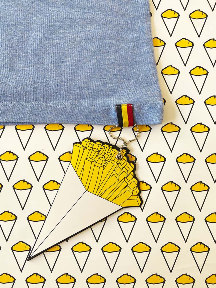 T-shirt Frites | Bleu Clair chiné