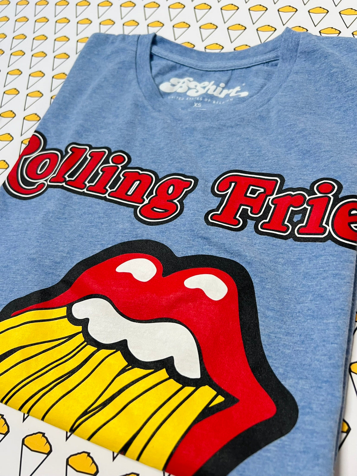 T-shirt Rolling Fries | Bleu chiné