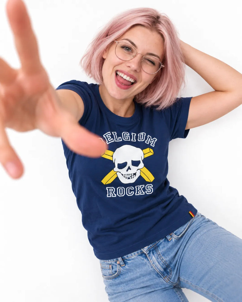 T-shirt Skull & Fries | Navy