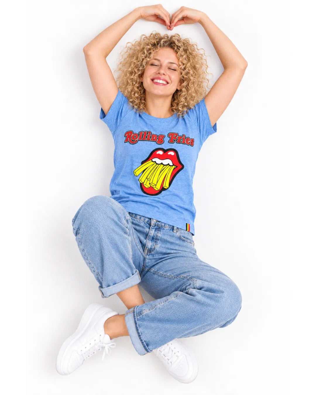 T-shirt Rolling Fries | Bleu chiné