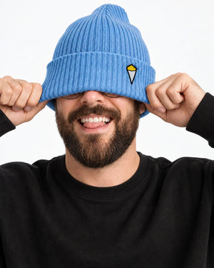 Bonnet  “Cornet de frites” Bleu Ciel