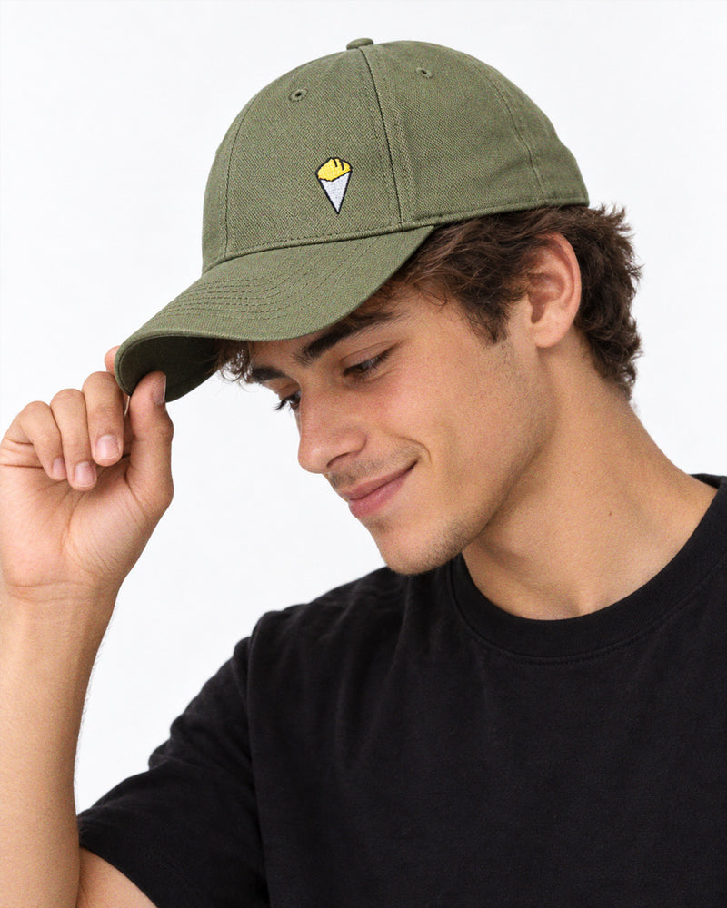 Casquette Baseball “Cornet de frites” Vert Olive