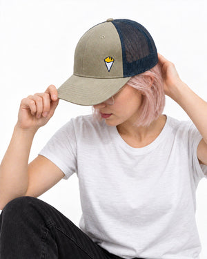 Casquette Trucker “Cornet de frites” Vert olive