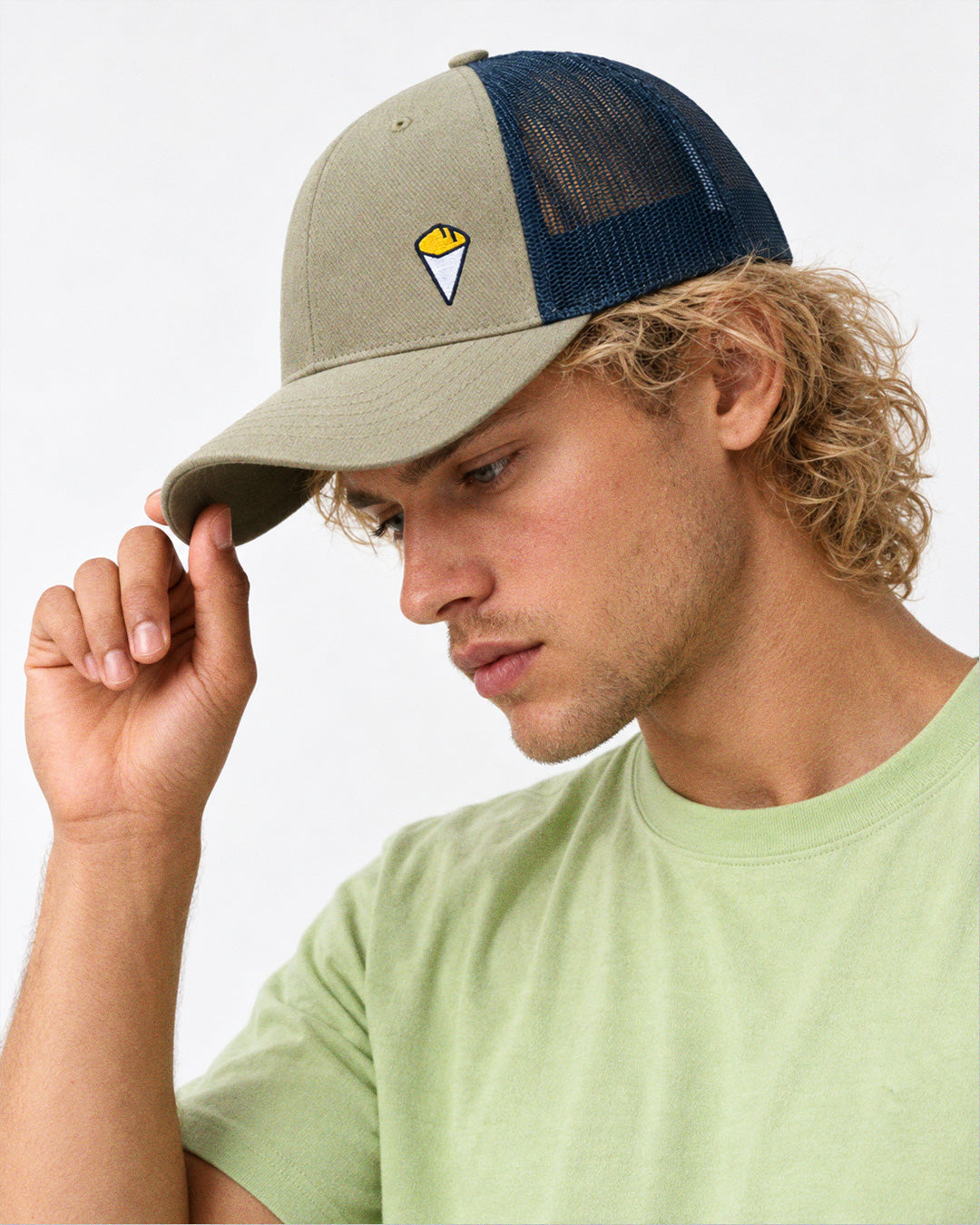 Casquette Trucker “Cornet de frites” Vert olive