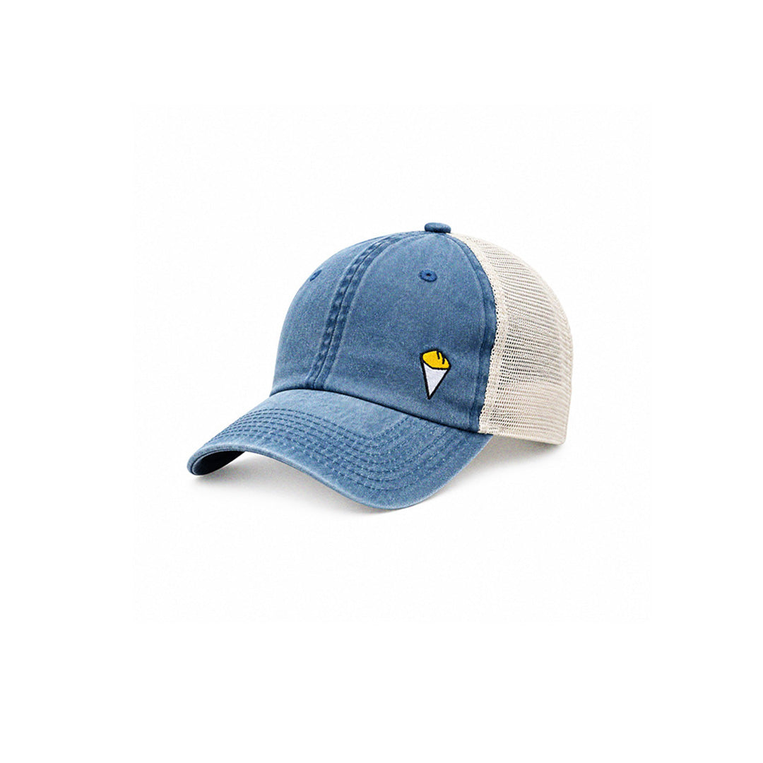 Casquette Trucker “Cornet de frites” Bleu Marine délavée