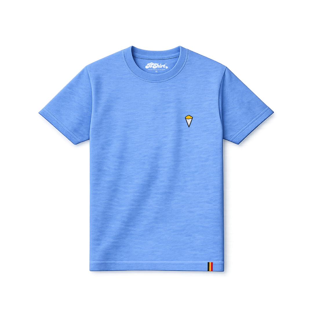 T-shirt Frites | Lichtblauw gemêleerd