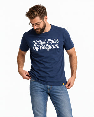 T-shirt United States Of Belgium White | Navy