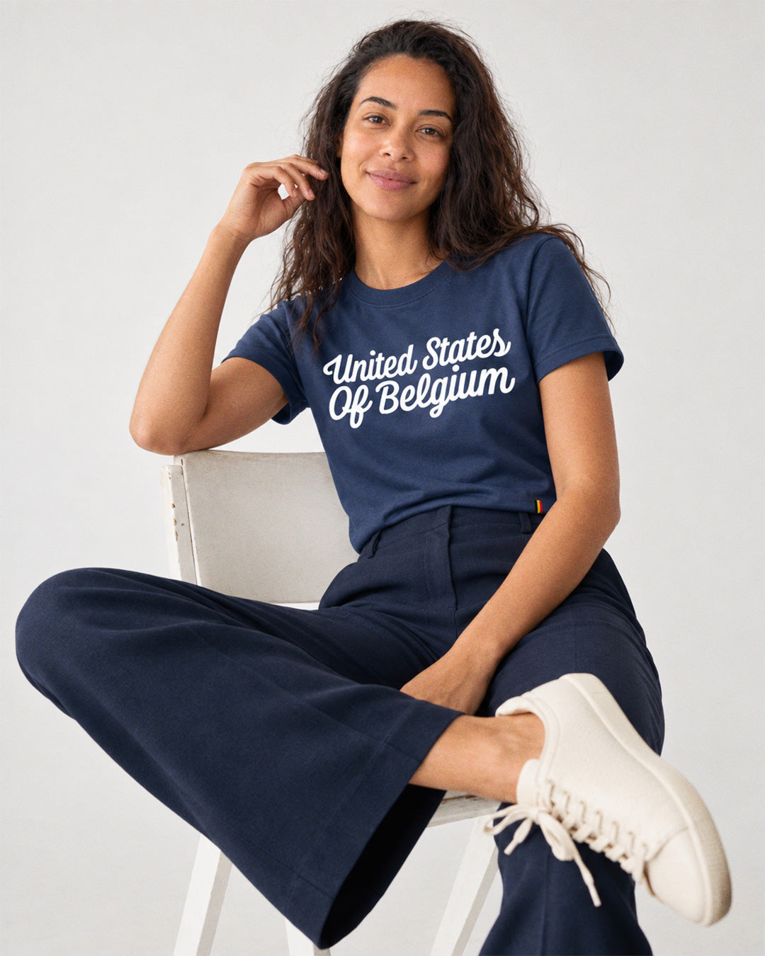T-shirt United States Of Belgium White | Navy